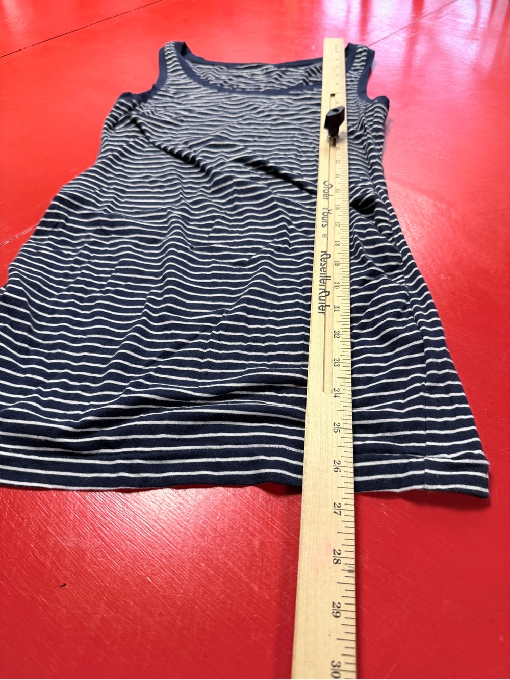 GAP MATERNITY NAVY WHITE STRIPED RUCHED TANK TOP - Picture 3 of 5